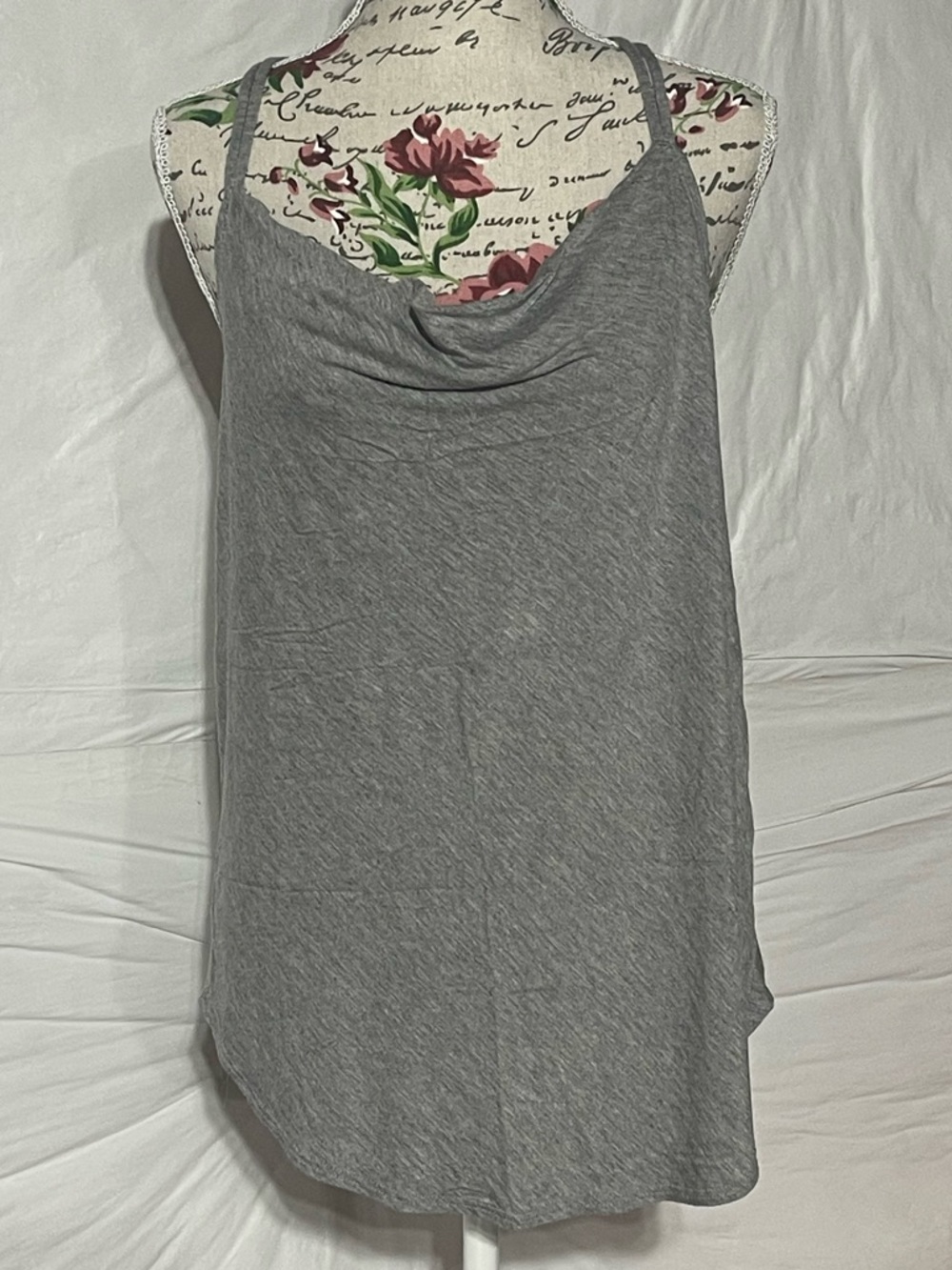 Chaser Gray Cowl Neck Tank Top